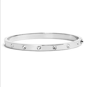 Kate Spade New York Crystal Hinge Bangle in Silver